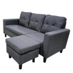 Καναπές Γωνιακός  GRETEL Αναστρέψιμος Γκρι Ύφασμα 182x160x70cm