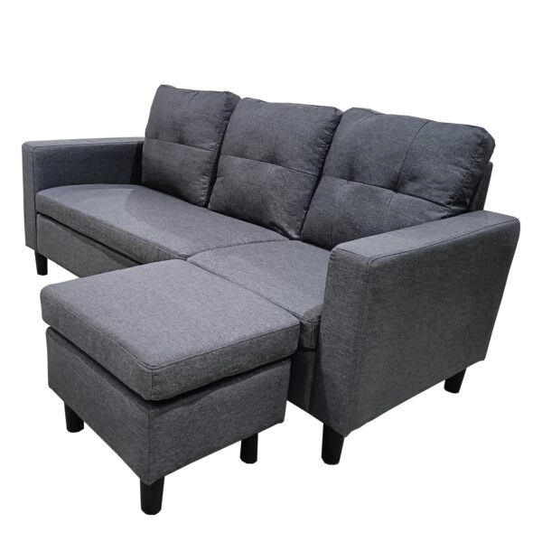 Καναπές Γωνιακός  GRETEL Αναστρέψιμος Γκρι Ύφασμα 182x160x70cm