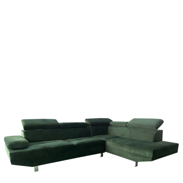 Καναπές Γωνιακός  OZMA Πράσινο Ύφασμα 254x160x70cm