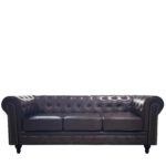 Καναπές Τριθέσιος  AVERY Σκούρο Καφέ PU 208x90x73cm