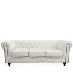 Καναπές Τριθέσιος  AVERY Λευκό PU 208x90x73cm