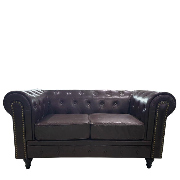 Καναπές Διθέσιος  AVERY Σκούρο Καφέ PU 155x90x73cm