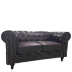 Καναπές Διθέσιος  AVERY Σκούρο Καφέ PU 155x90x73cm