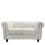 Καναπές Διθέσιος  AVERY Λευκό PU 155x90x73cm