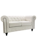 Καναπές Διθέσιος  AVERY Λευκό PU 155x90x73cm