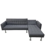Καναπές Κρεβάτι Γωνιακός  OBERON Γκρι Ύφασμα 102x102/175x4cm