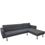 Καναπές Κρεβάτι Γωνιακός  OBERON Γκρι Ύφασμα 102x102/175x4cm