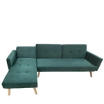 Καναπές Κρεβάτι Γωνιακός  EMILIA Πράσινο Ύφασμα 267x153x85cm