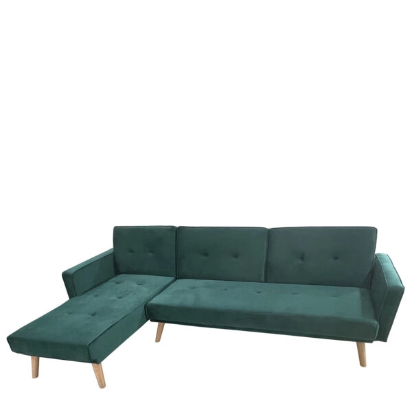 Καναπές Κρεβάτι Γωνιακός  EMILIA Πράσινο Ύφασμα 267x153x85cm