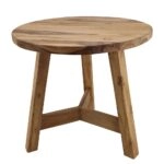 Artekko Munggur Ξύλινο Τραπέζι Σαλονιού σε Φυσική Απόχρωση (Φ60x55)cm