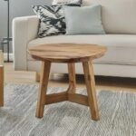 Artekko Munggur Ξύλινο Τραπέζι Σαλονιού σε Φυσική Απόχρωση (Φ60x55)cm