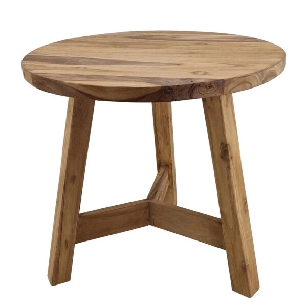 Artekko Munggur Ξύλινο Τραπέζι Σαλονιού σε Φυσική Απόχρωση (Φ60x55)cm