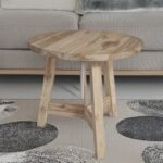 Artekko Munggur Ξύλινο Τραπέζι Σαλονιού σε Ανοιχτό Καφέ (Φ60x55)cm