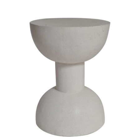 Artekko Solid Λευκό Βοηθητικό Τραπέζι από Terrazzo (51x51x70)cm