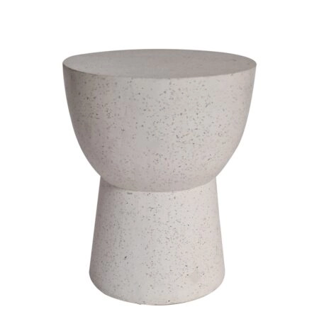 Artekko Solid Λευκό Βοηθητικό Τραπέζι από Terrazzo (40x40x50)cm
