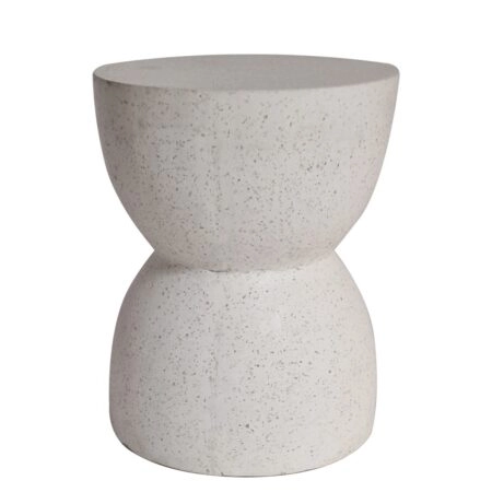 Artekko Solid Λευκό Βοηθητικό Τραπέζι από Terrazzo (39x39x50)cm