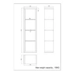 KIVOS 41,6 ΒΙΒΛΙΟΘΗΚΗ ΜΑΥΡΟ 41,6x29,5xH147,5cm