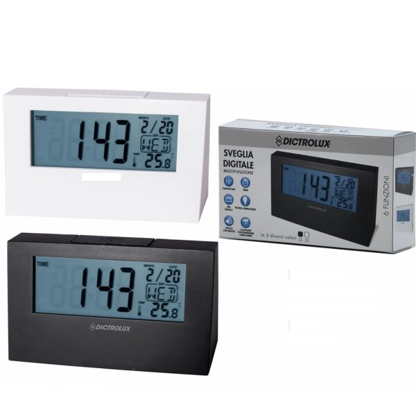 Ξυπνητήρι Ψηφιακό  Μαύρο/Λευκό Πλαστικό 13x8x2cm Σε 2 Χρώματα