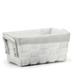 Καλάθι Αποθήκευσης Λευκό Polyester 28x17x13cm