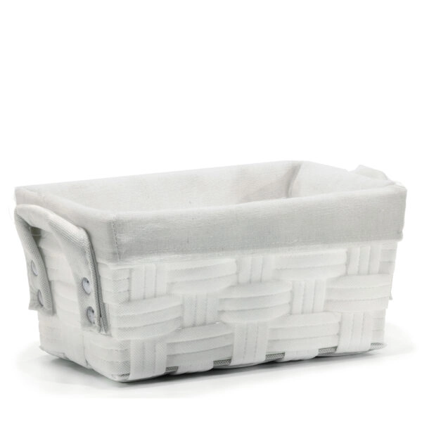 Καλάθι Αποθήκευσης Λευκό Polyester 28x17x13cm