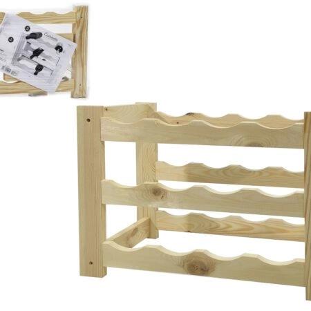 Μπουκαλοθήκη 12 Θέσεων Φυσικό Ξύλο 49x23x36cm
