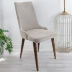 Artekko Rio Ξύλινη Καρέκλα με Μπεζ Βελούδο (53x64x95)cm