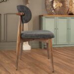 BOMONTİ CHAİR WALNUT NATURAL LEGS MAZZ FABRİC SALONA V 23