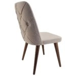 Artekko Milano Ξύλινη Καρέκλα με Μπεζ Ύφασμα (48x50x91)cm