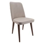 Artekko Milano Ξύλινη Καρέκλα με Μπεζ Ύφασμα (48x50x91)cm