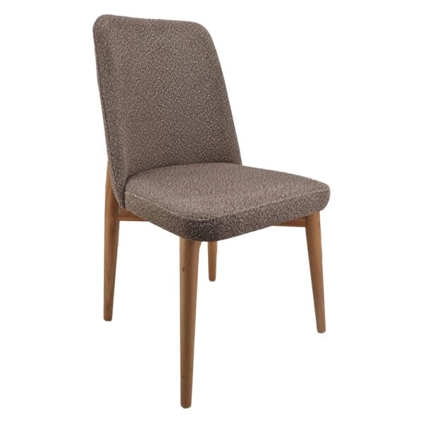 Artekko Oscar Ξύλινη Καρέκλα με Καφέ Μπουκλέ Ύφασμα (48x50x91)cm