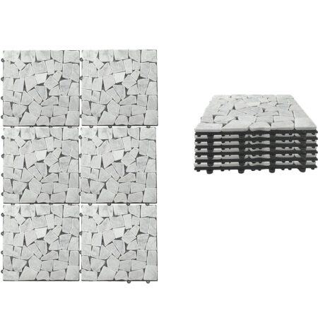 Σετ Πλακίδια  Πέτρα Λευκό 30.5x30.5x2cm 6Τμχ