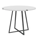 Τραπέζι Rubes Megapap χρώμα λευκό - ανθρακί 100x100x78εκ.