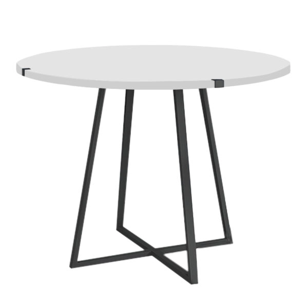 Τραπέζι Rubes Megapap χρώμα λευκό - ανθρακί 100x100x78εκ.