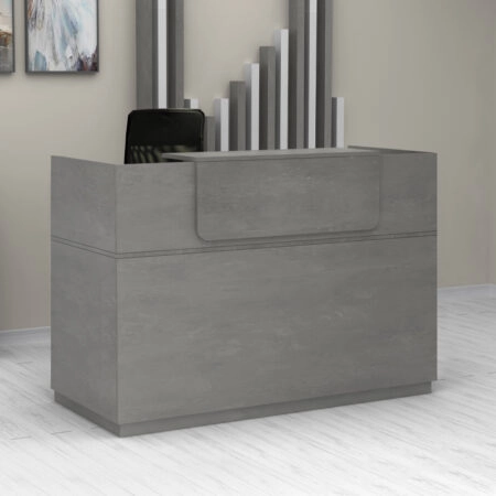 Γραφείο reception Lemmon Megapap χρώμα γκρι σκυροδέματος 120x70x110εκ.