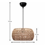 Φωτιστικό οροφής Miranda Megapap E27 από σχοινί μονόφωτο χρώμα φυσικό Ø30x70εκ.