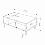 Τραπεζάκι σαλονιού Vena Megapap χρώμα ash green 100x60x42εκ.