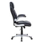 Καρέκλα γραφείου διευθυντική Gustavo Megapap από τεχνόδερμα χρώμα μαύρο 69x65x116/126εκ.