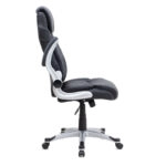 Καρέκλα γραφείου διευθυντική Gustavo Megapap από τεχνόδερμα χρώμα μαύρο 69x65x116/126εκ.