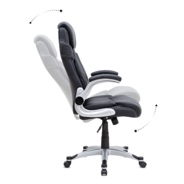 Καρέκλα γραφείου διευθυντική Gustavo Megapap από τεχνόδερμα χρώμα μαύρο 69x65x116/126εκ.