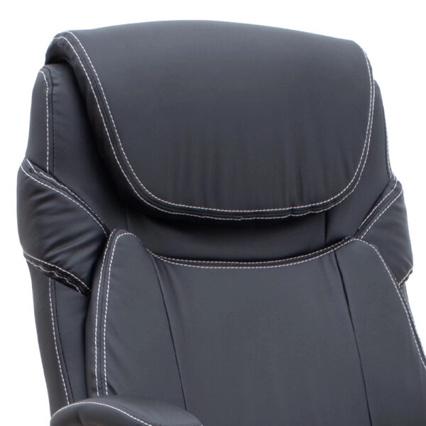 Καρέκλα γραφείου διευθυντική Gustavo Megapap από τεχνόδερμα χρώμα μαύρο 69x65x116/126εκ.