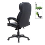 Καρέκλα γραφείου διευθυντική Morgan Megapap από τεχνόδερμα χρώμα μαύρο 67x65x112/122εκ.