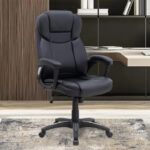 Καρέκλα γραφείου διευθυντική Morgan Megapap από τεχνόδερμα χρώμα μαύρο 67x65x112/122εκ.