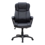 Καρέκλα γραφείου διευθυντική Morgan Megapap από τεχνόδερμα χρώμα μαύρο 67x65x112/122εκ.