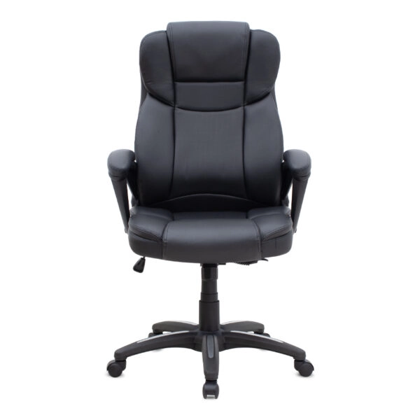 Καρέκλα γραφείου διευθυντική Morgan Megapap από τεχνόδερμα χρώμα μαύρο 67x65x112/122εκ.