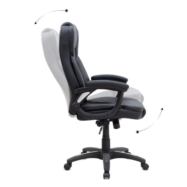 Καρέκλα γραφείου διευθυντική Morgan Megapap από τεχνόδερμα χρώμα μαύρο 67x65x112/122εκ.