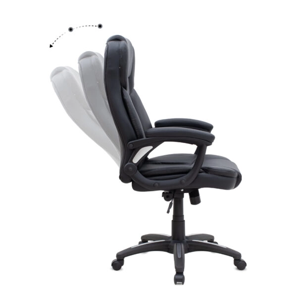 Καρέκλα γραφείου διευθυντική Morgan Megapap από τεχνόδερμα χρώμα μαύρο 67x65x112/122εκ.