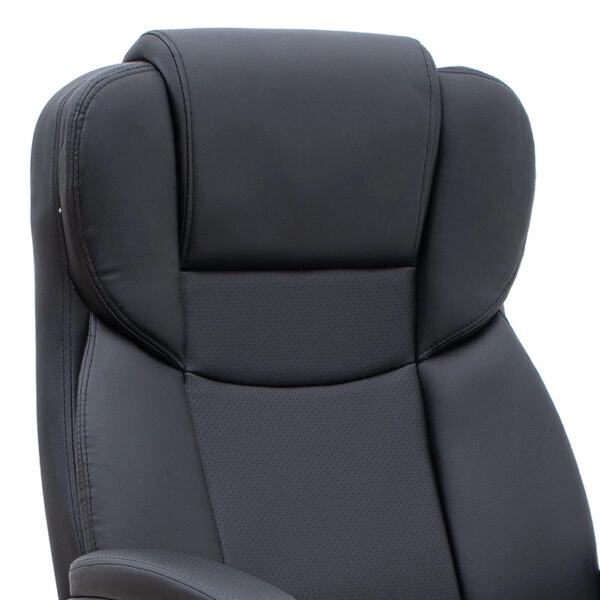 Καρέκλα γραφείου διευθυντική Morgan Megapap από τεχνόδερμα χρώμα μαύρο 67x65x112/122εκ.