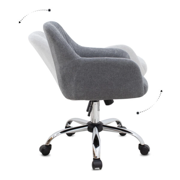 Καρέκλα γραφείου Lana Megapap υφασμάτινη χρώμα γκρι 61x61x80/90εκ.