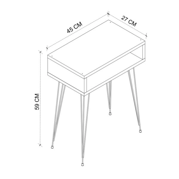 Κομοδίνο μελαμίνης Scott  χρώμα sapphire oak 40x30x60εκ.