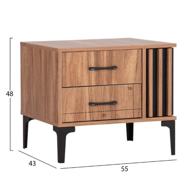 ΣΕΤ ΚΡΕΒΑΤΟΚΑΜΑΡΑΣ 4ΤΜΧ HARRY HM21115 ΜΕΛΑΜΙΝΗ ΣΕ ΦΥΣΙΚΟ ΞΥΛΟΥ & ΜΑΥΡΟ ΧΡΩΜΑ